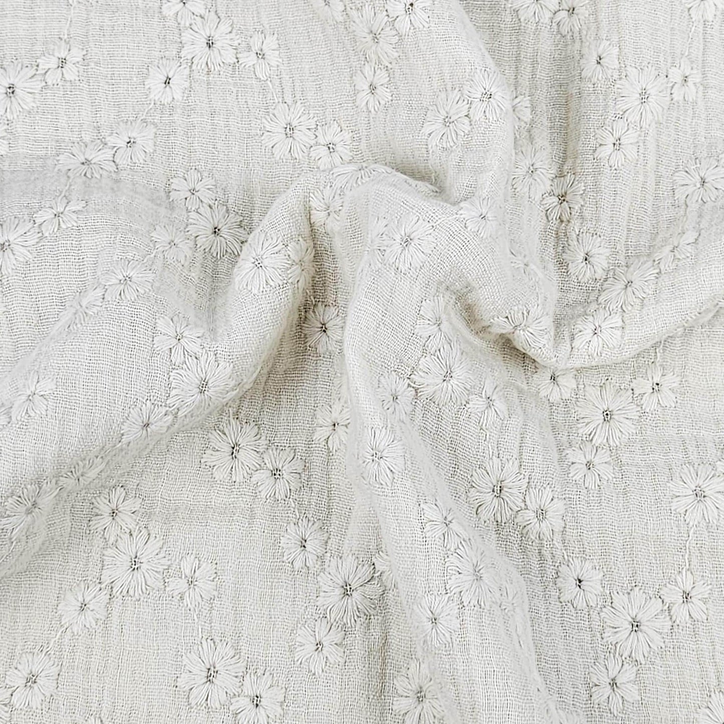 Musselin Embrodery naturweiß Meterware - elli&else