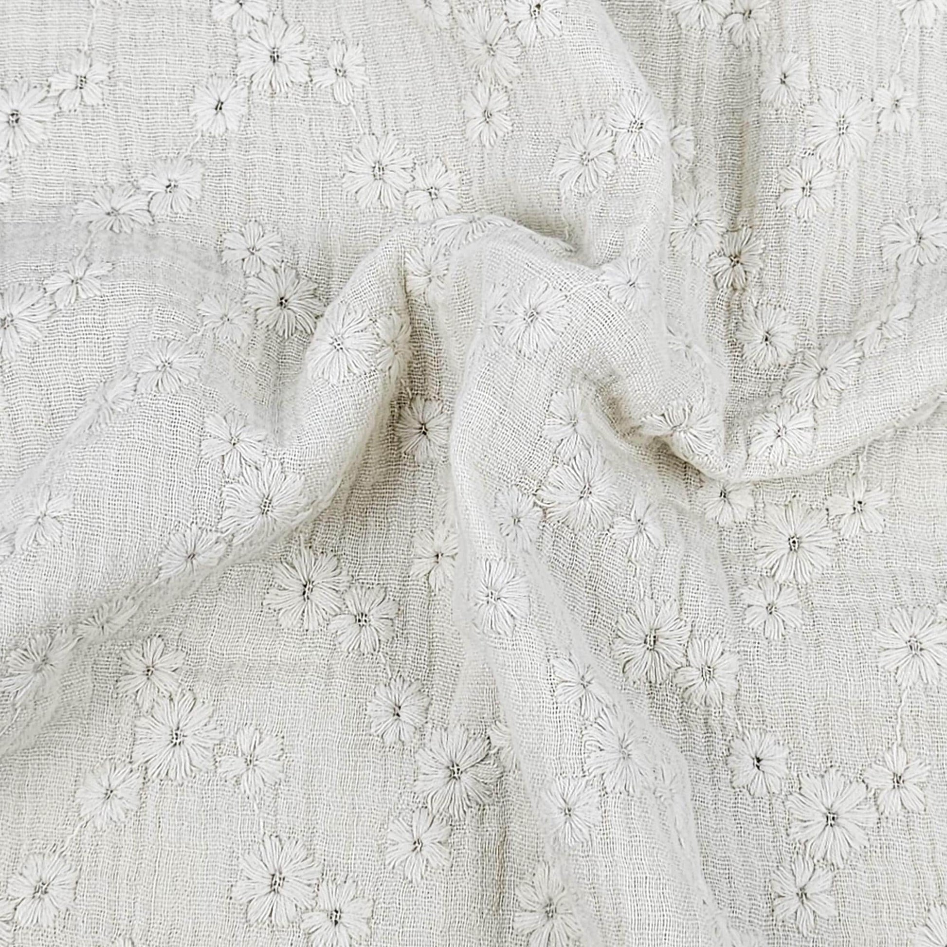 Musselin Embrodery naturweiß Meterware - elli&else