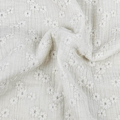 Musselin Embrodery naturweiß Meterware - elli&else