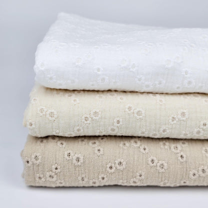 Musselin Embroidery Millefleurs natural Meterware - elli&else