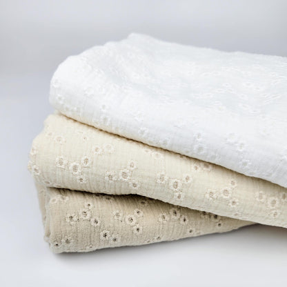 Musselin Embroidery Millefleurs natural Meterware - elli&else