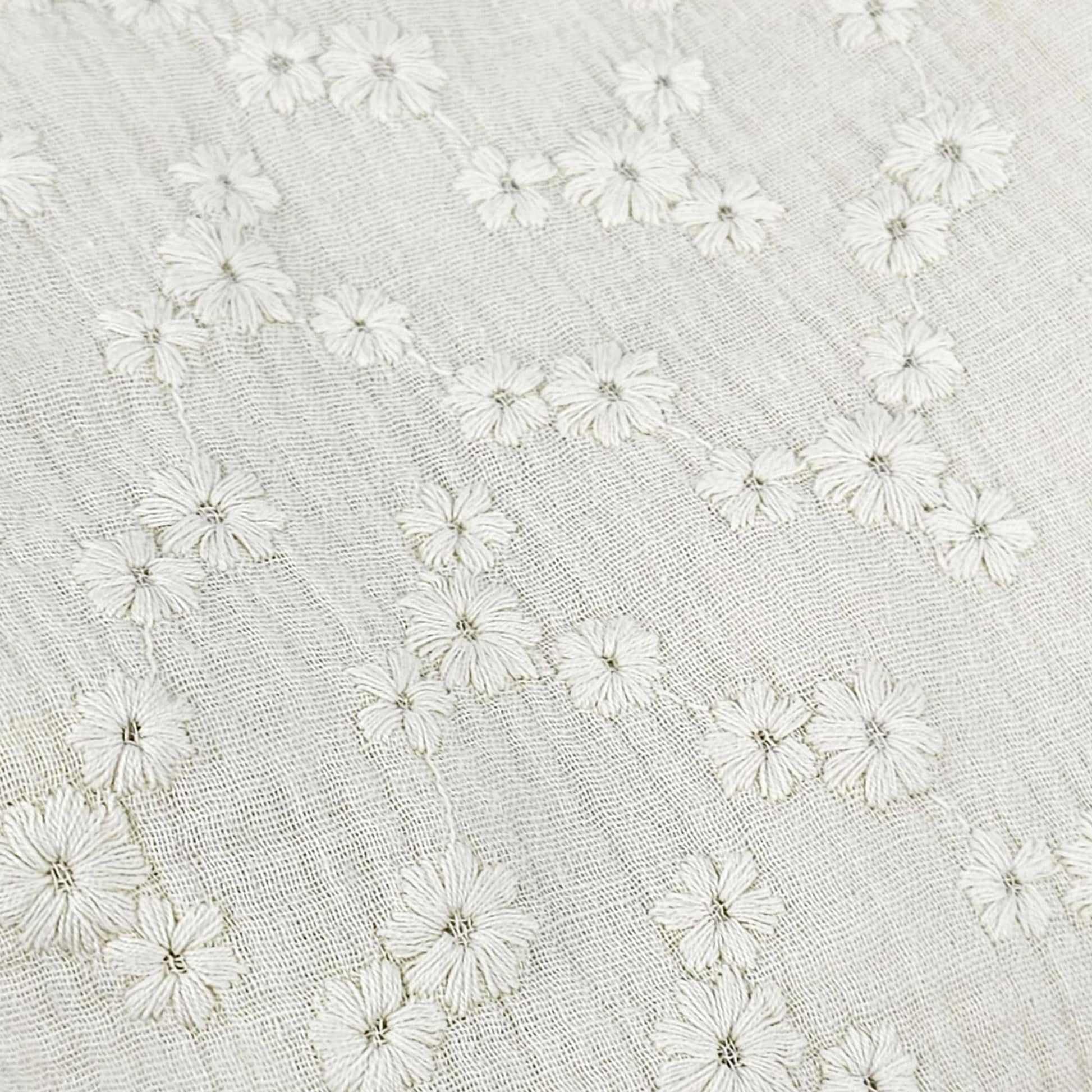 Musselin Embroidery naturweiß Meterware - elli&else