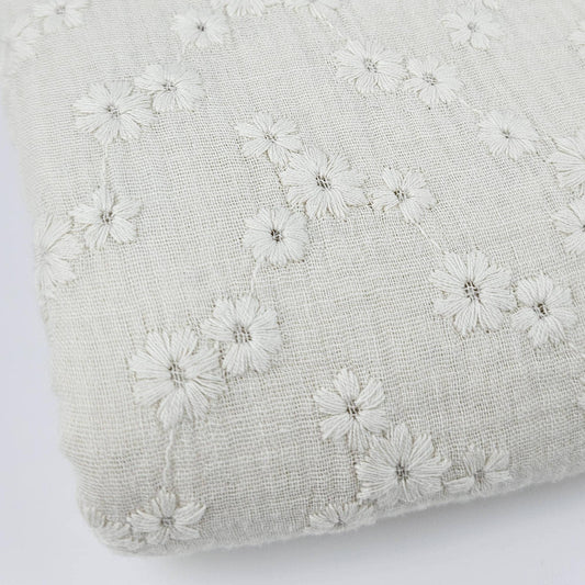 Musselin Embroidery naturweiß Meterware - elli&else