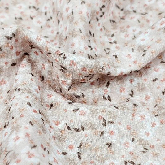 Musselin Flower bomb beige Meterware - elli&else