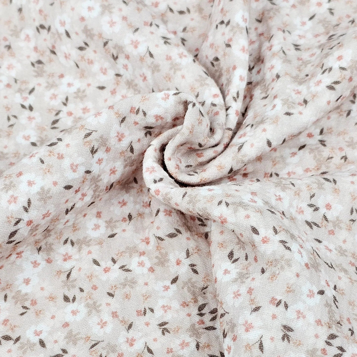 Musselin Flower bomb beige Meterware - elli&else