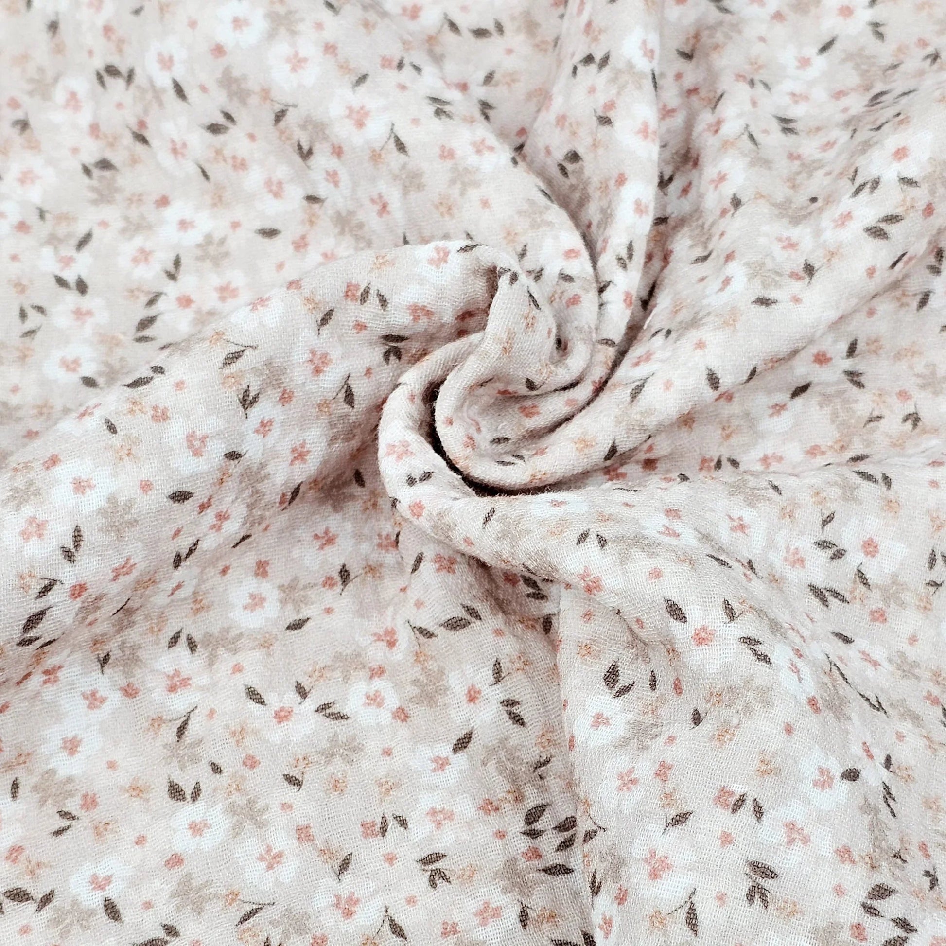 Musselin Flower bomb beige Meterware - elli&else