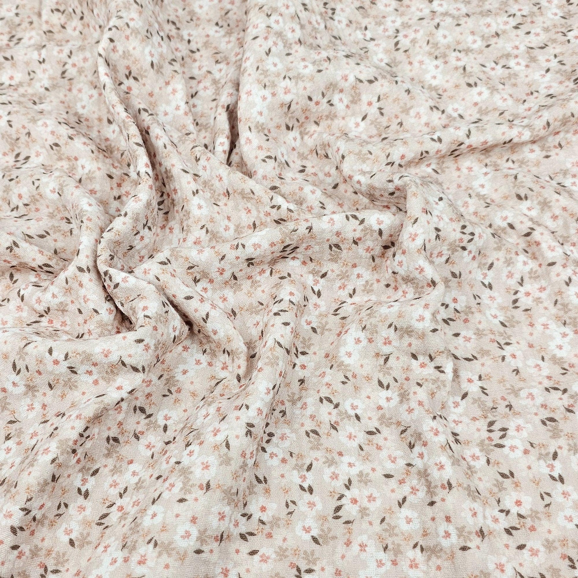 Musselin Flower bomb beige Meterware - elli&else