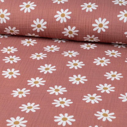 Musselin Gänseblümchen clay - Eigenproduktion - Stoff bei elli&else