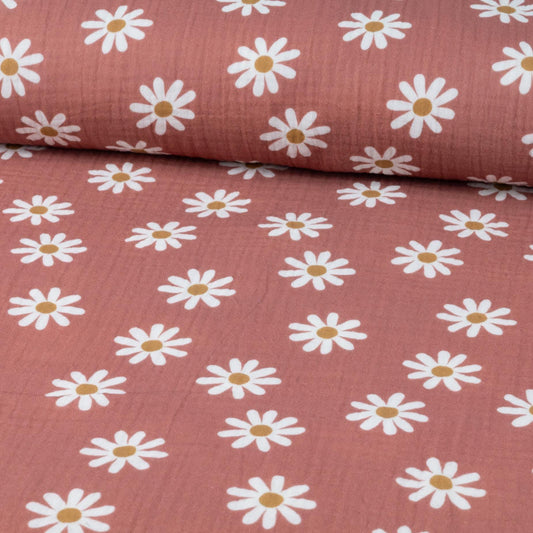 Musselin Gänseblümchen clay - Eigenproduktion - Stoff bei elli&else