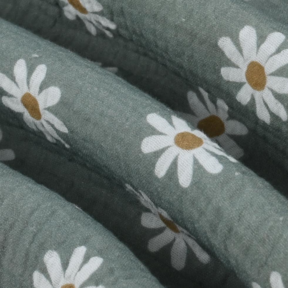 Musselin Gänseblümchen old green - Eigenproduktion - Stoff bei elli&else