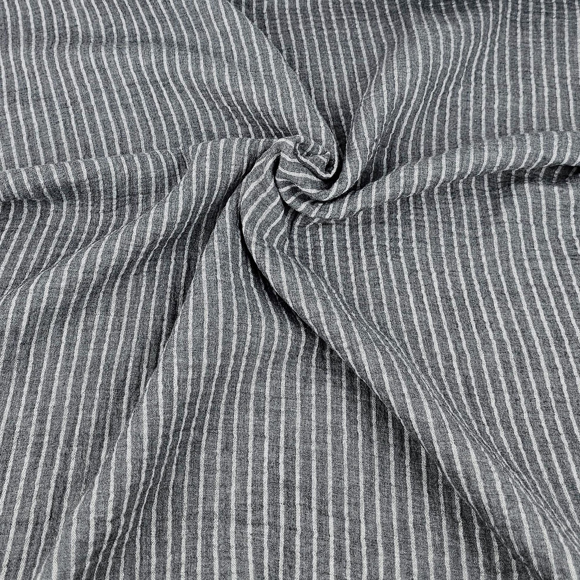 Musselin gestreift - anthrazit Meterware - elli&else