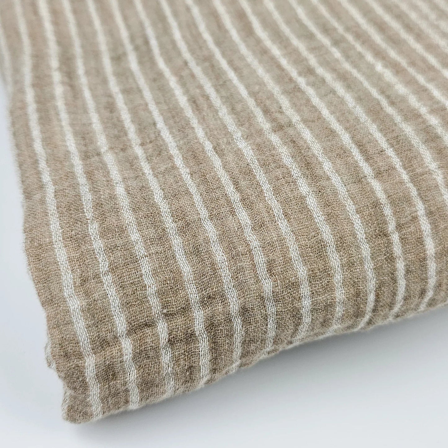 Musselin gestreift - zimt Meterware - elli&else