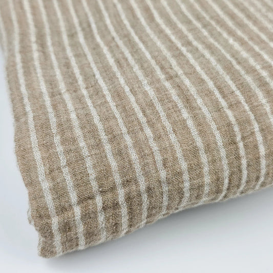 Musselin gestreift - zimt Meterware - elli&else