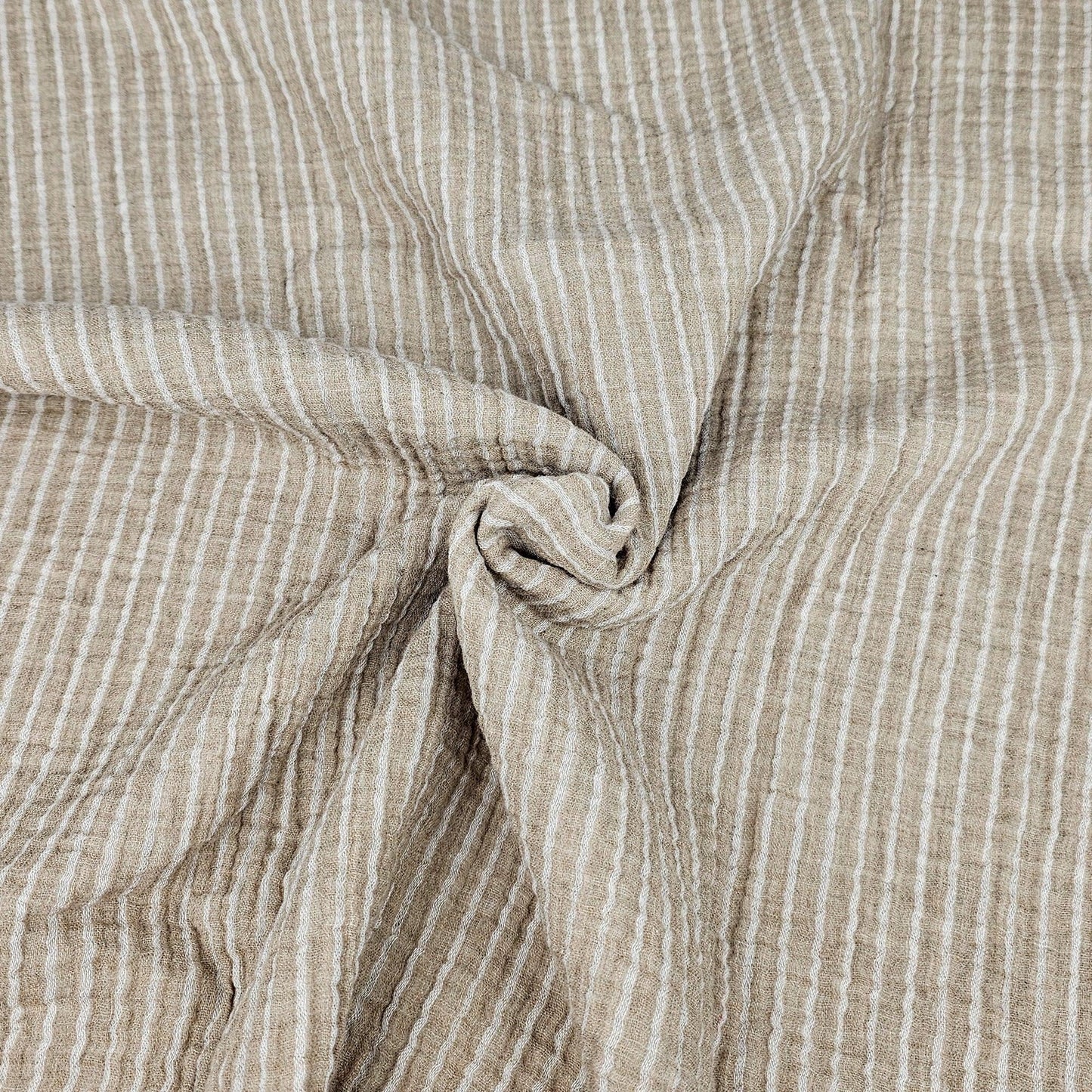 Musselin gestreift - zimt Meterware - elli&else