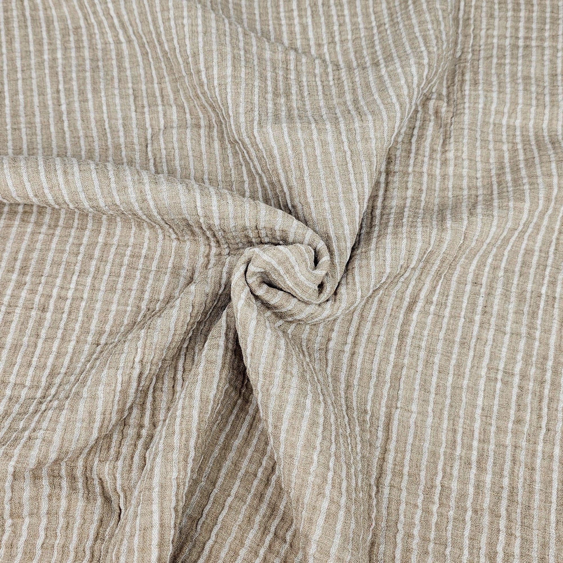 Musselin gestreift - zimt Meterware - elli&else