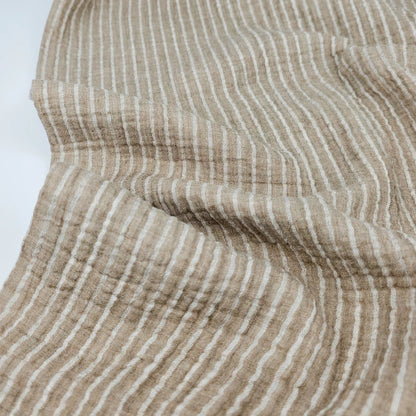 Musselin gestreift - zimt Meterware - elli&else