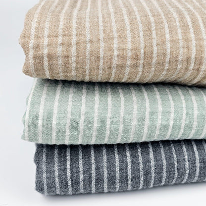 Musselin gestreift - zimt Meterware - elli&else