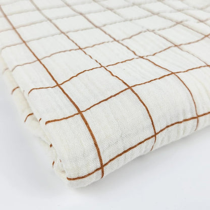 Musselin kariert Creme/Zimt Meterware - elli&else