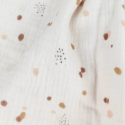 Musselin Konfetti beige Meterware - elli&else