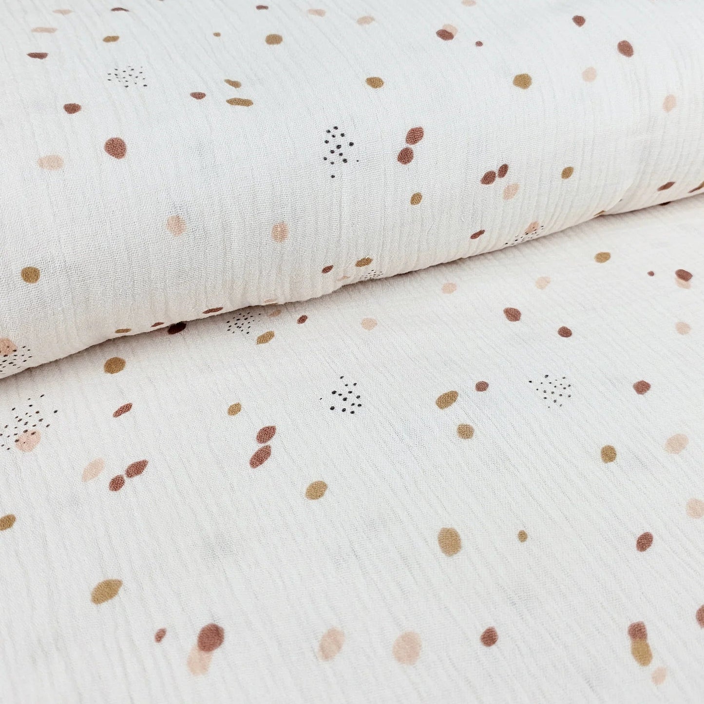 Musselin Konfetti beige Meterware - elli&else