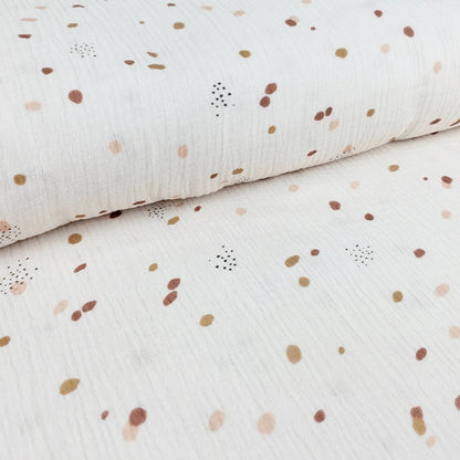 Musselin Konfetti beige Meterware - elli&else