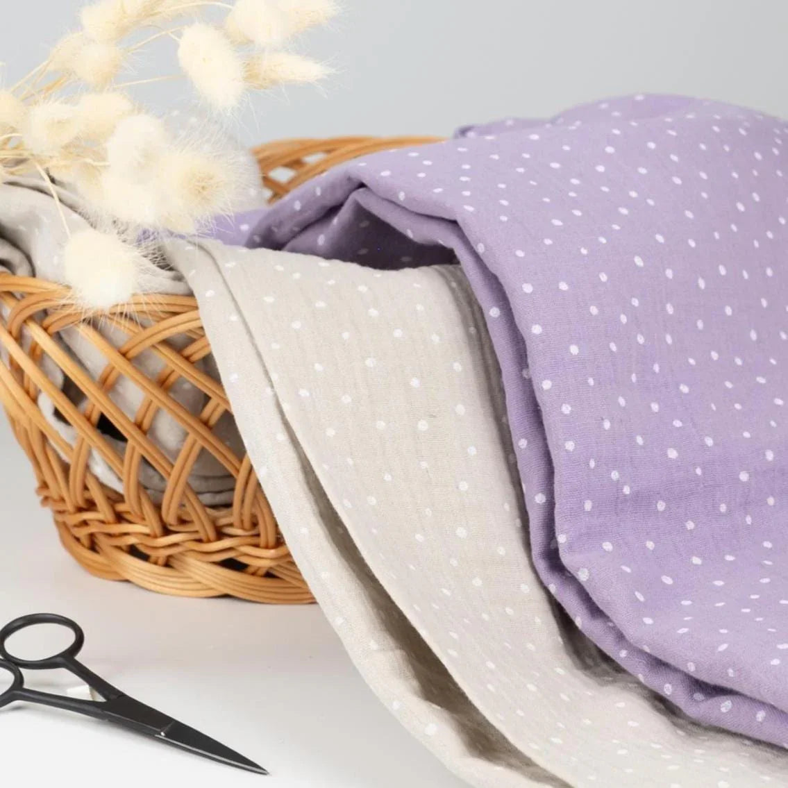 Musselin Konfetti Punkte - Stoff bei elli&else