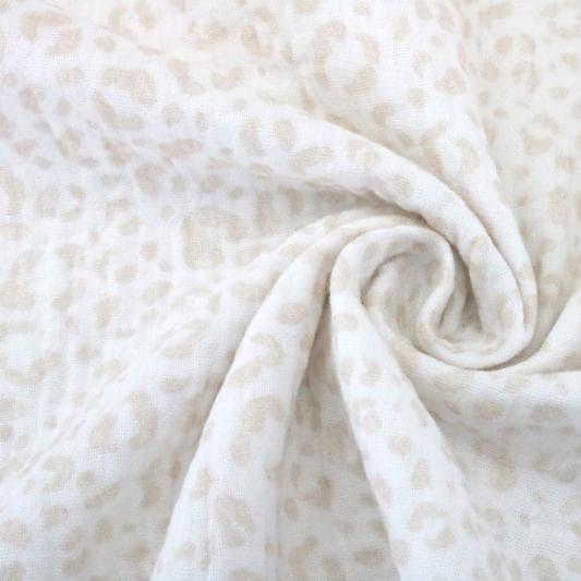 Musselin Leo Print hellbeige Meterware - elli&else