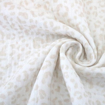 Musselin Leo Print hellbeige Meterware - elli&else