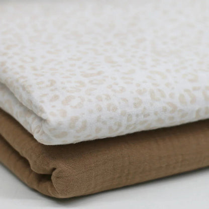 Musselin Leo Print hellbeige Meterware - elli&else