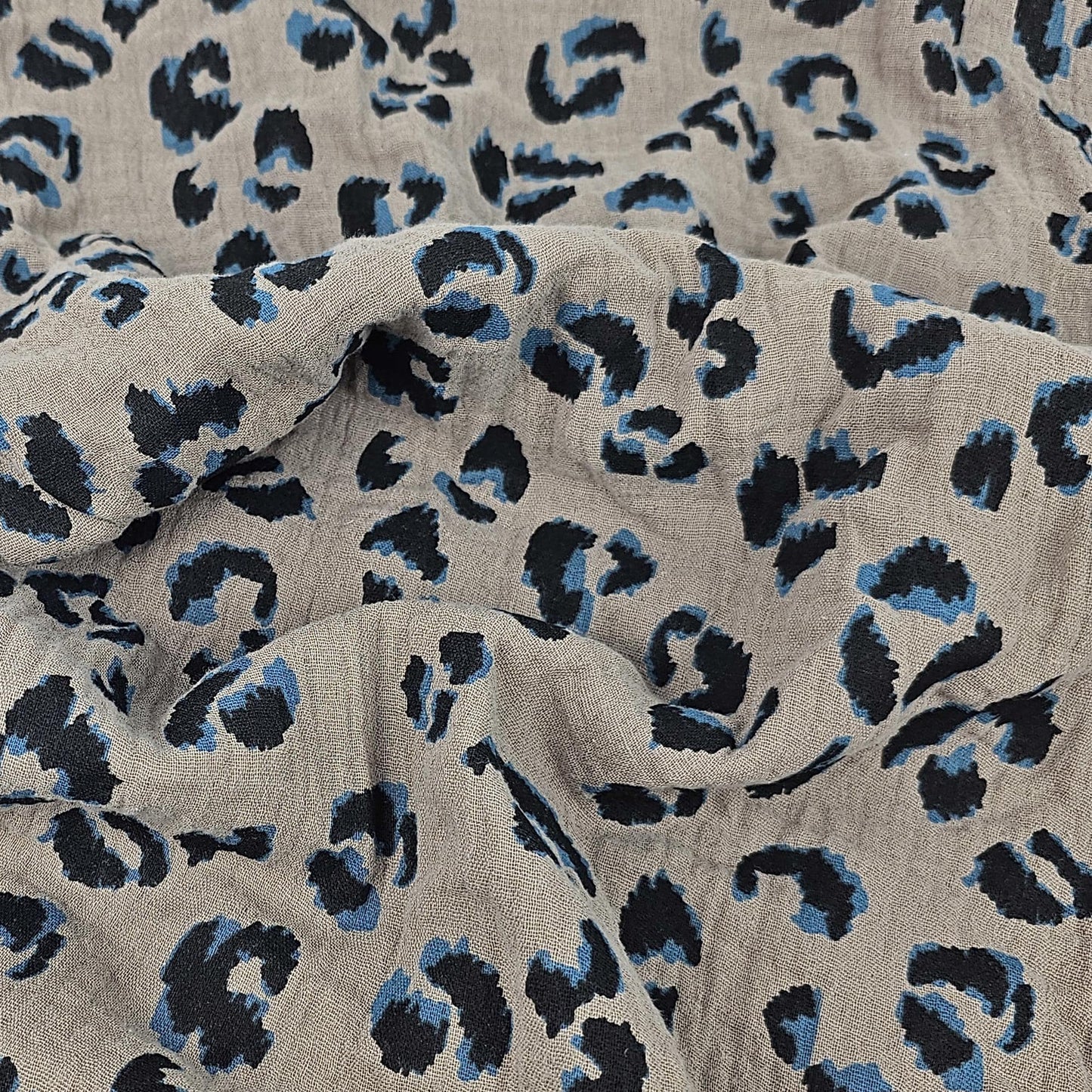 Musselin Leo Print taupe Meterware - elli&else