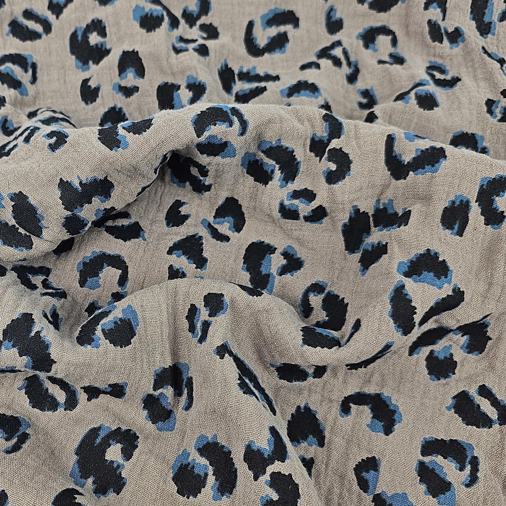 Musselin Leo Print taupe Meterware - elli&else