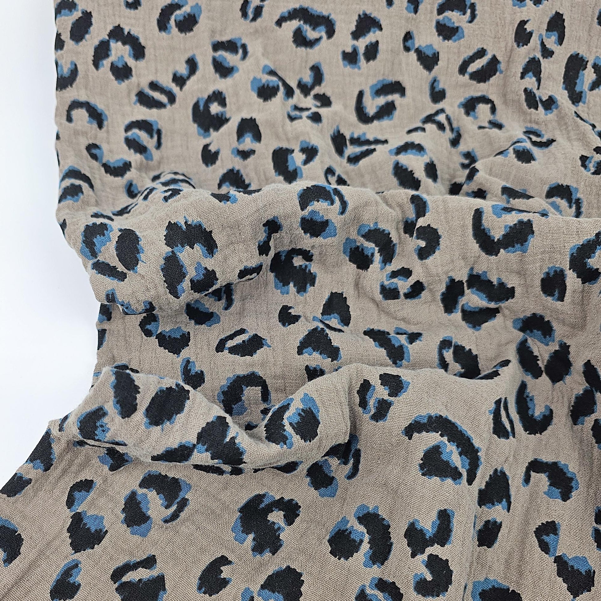 Musselin Leo Print taupe Meterware - elli&else