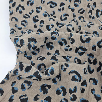 Musselin Leo Print taupe Meterware - elli&else