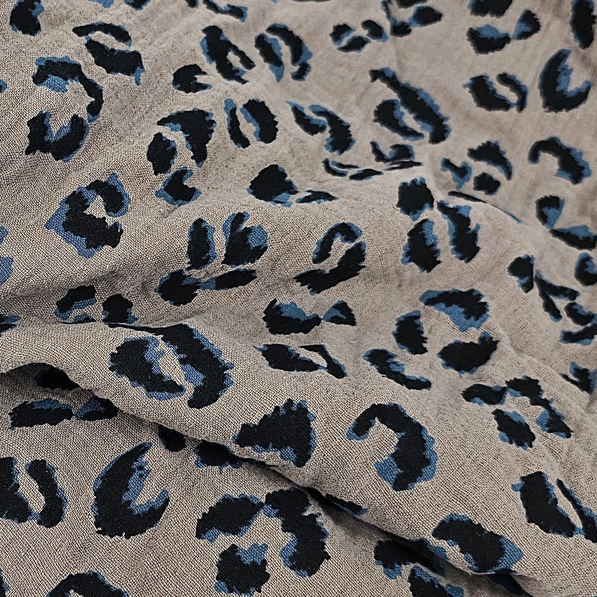 Musselin Leo Print taupe Meterware - elli&else