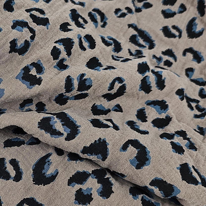 Musselin Leo Print taupe Meterware - elli&else