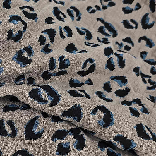 Musselin Leo Print taupe Meterware - elli&else