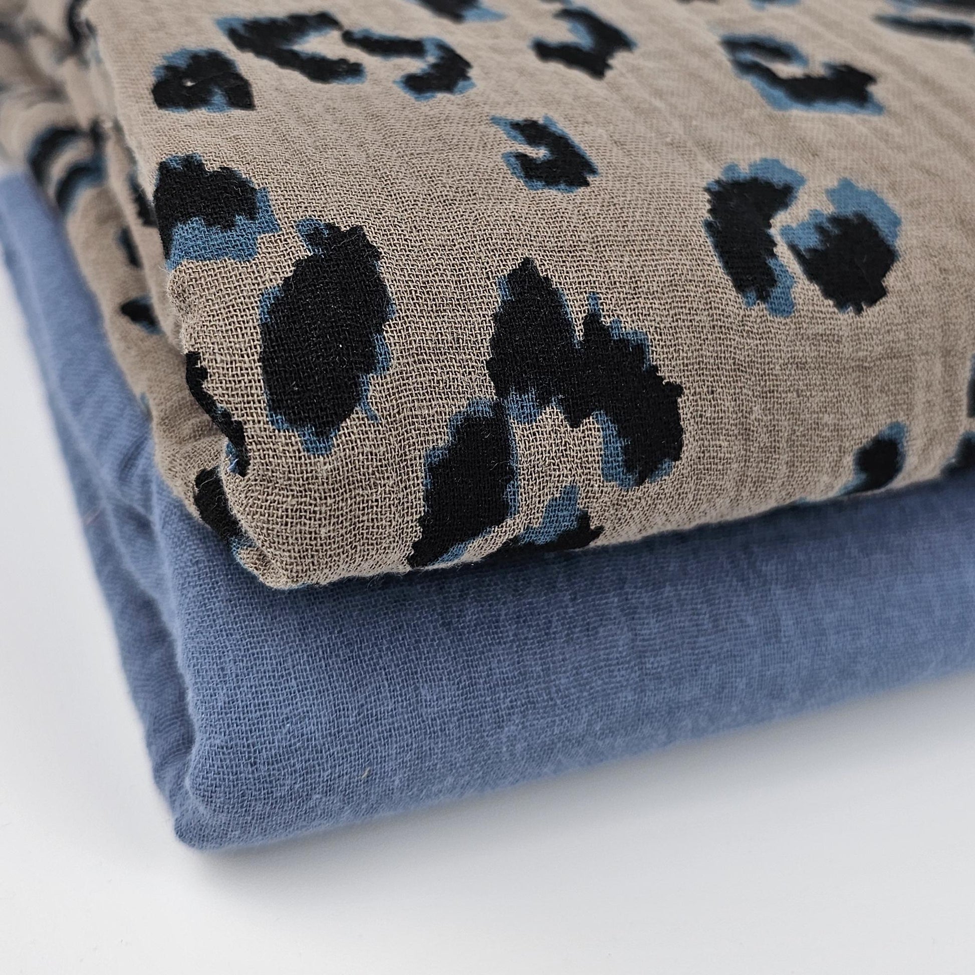 Musselin Leo Print taupe Meterware - elli&else