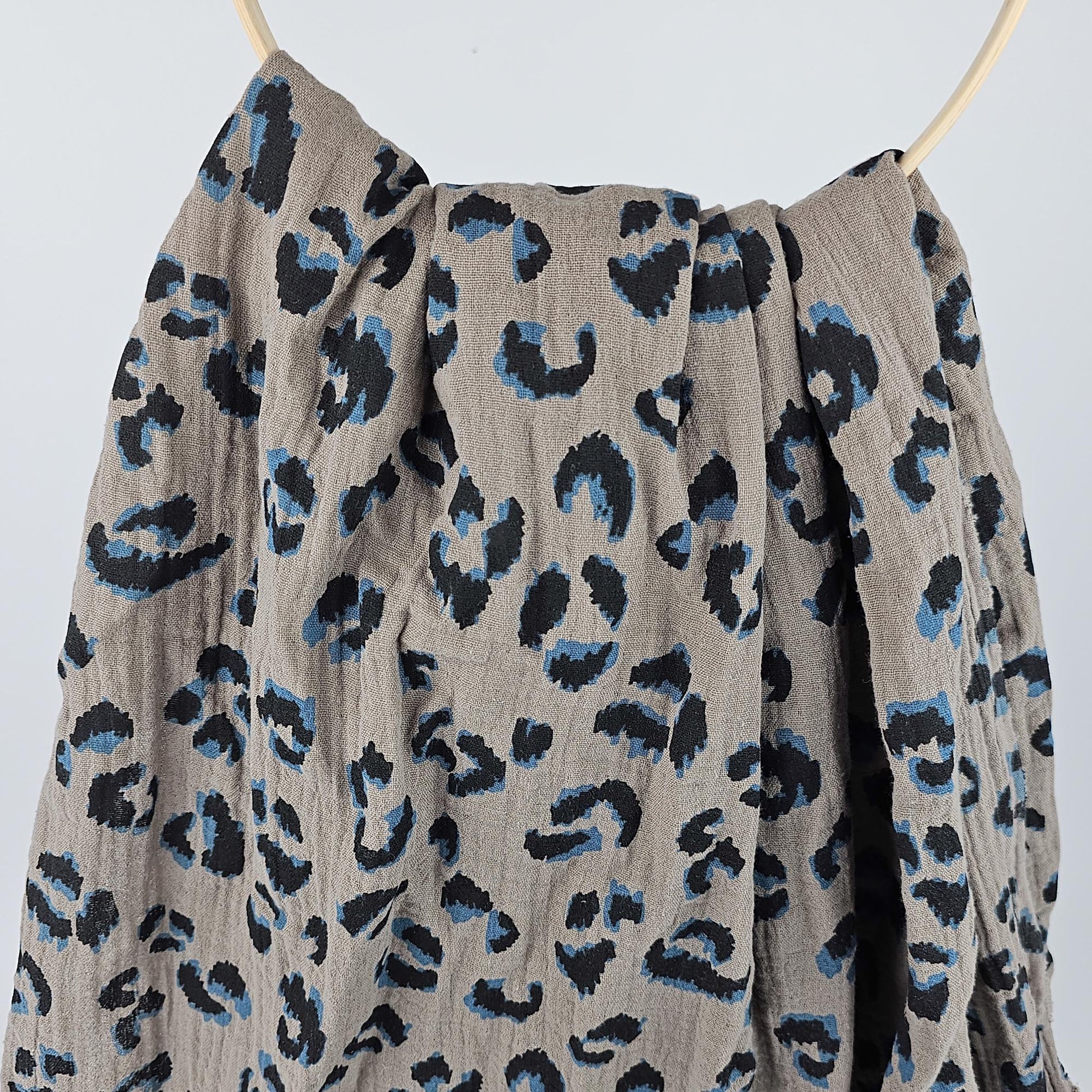 Musselin Leo Print taupe Meterware - elli&else