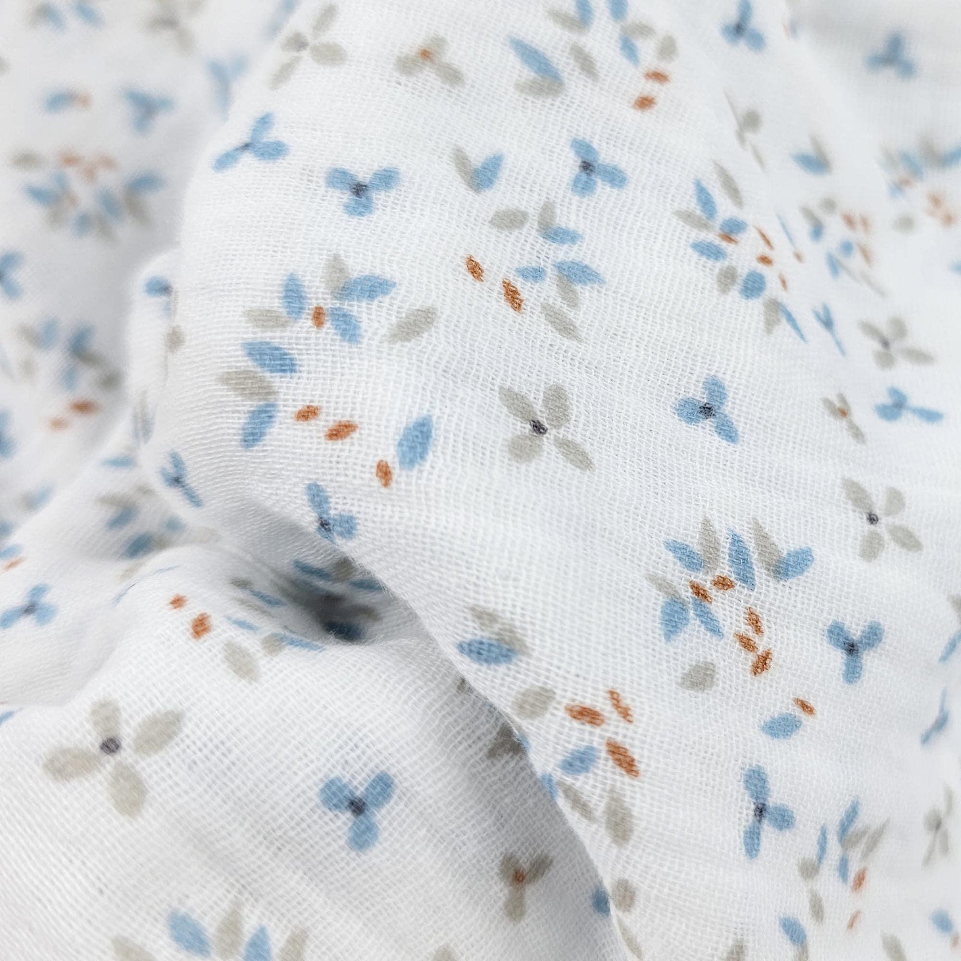 Musselin Mini Blümchen blau Meterware - elli&else