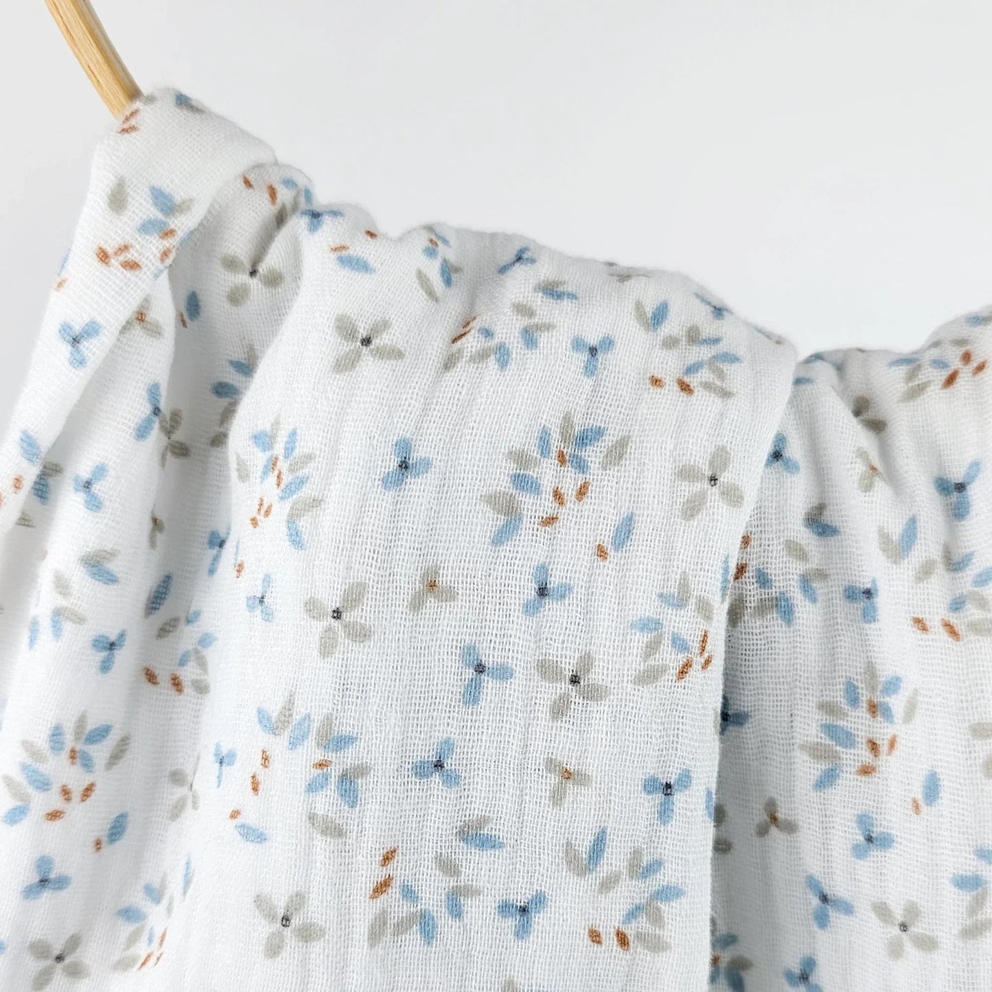 Musselin Mini Blümchen blau Meterware - elli&else