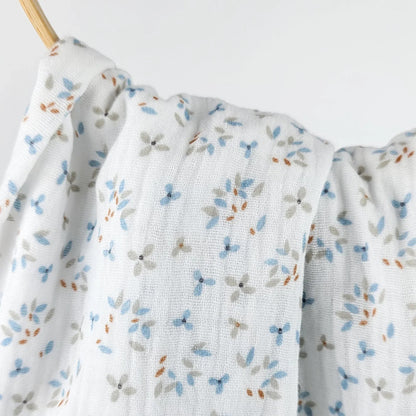 Musselin Mini Blümchen blau Meterware - elli&else