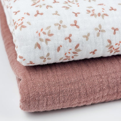 Musselin Mini Blümchen rosé Meterware - elli&else
