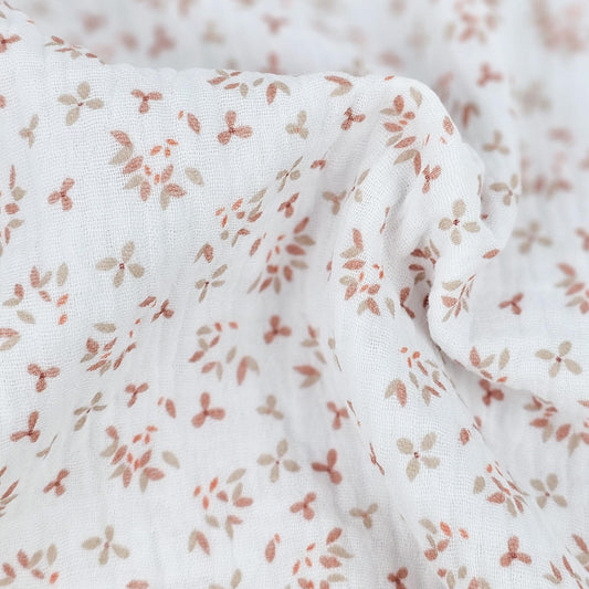 Musselin Mini Blümchen rosé Meterware - elli&else