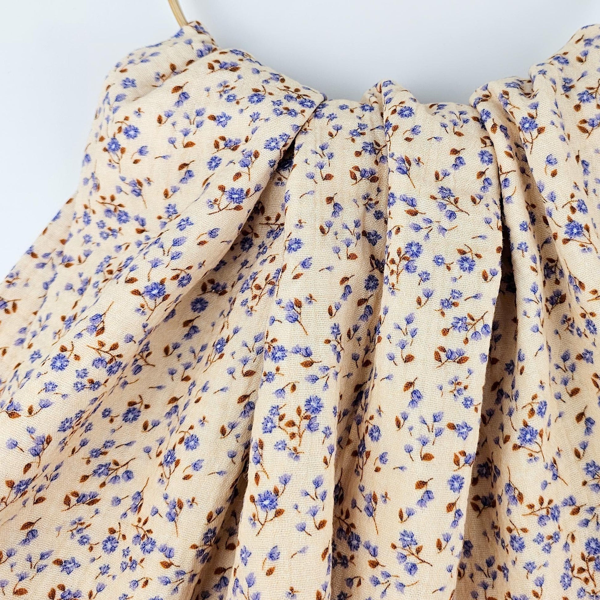 Musselin Miniblumen blau Meterware - elli&else