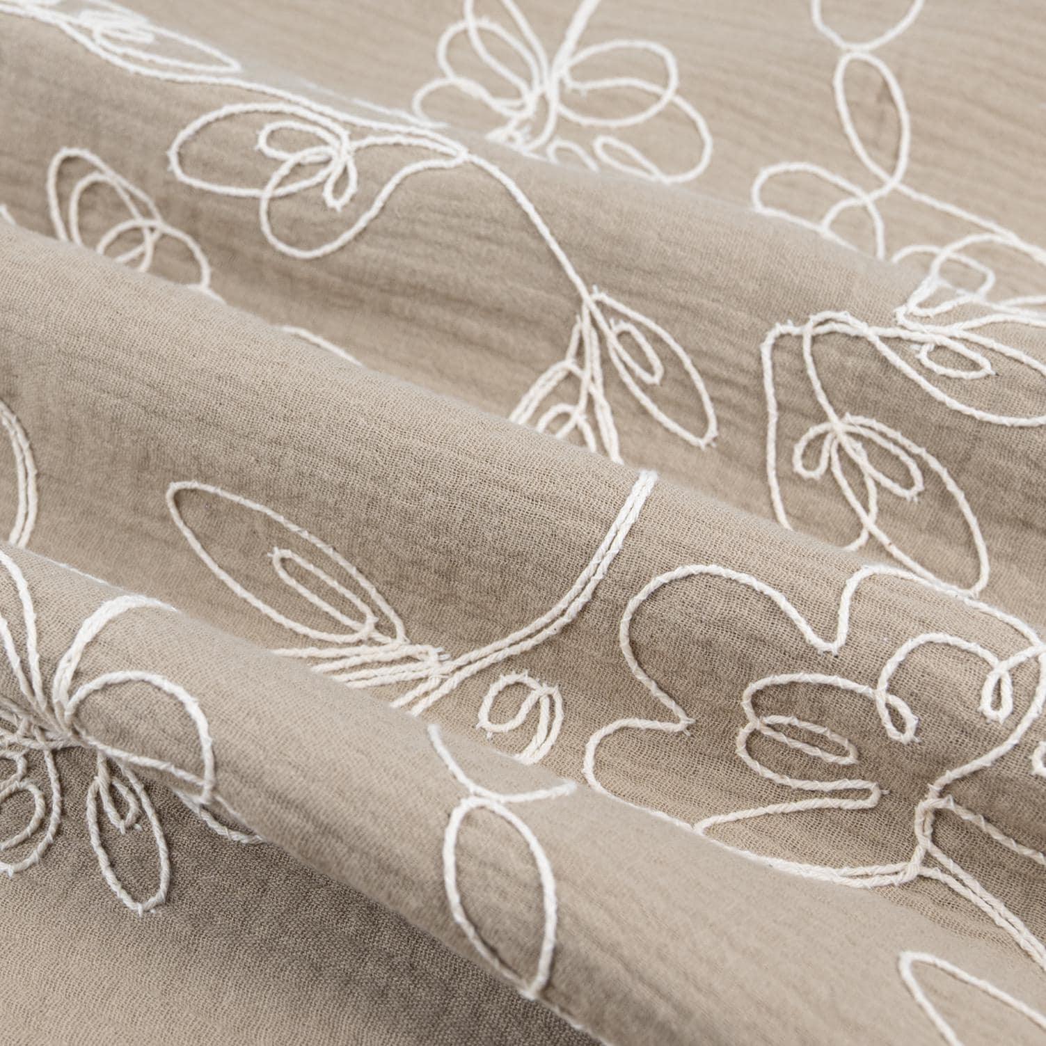 Musselin mit Blumenstickerei - Stoff bei elli&else