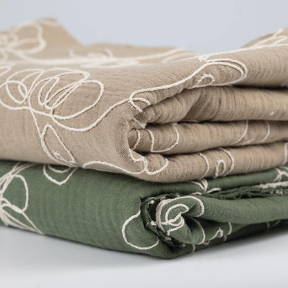 Musselin mit Blumenstickerei - Stoff bei elli&else