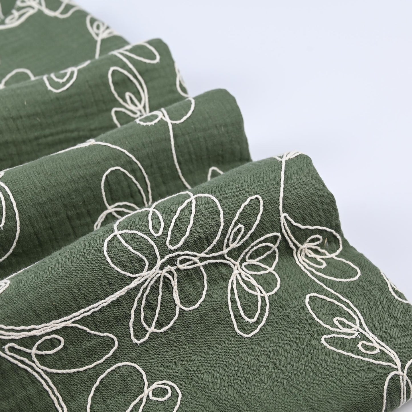 Musselin mit Blumenstickerei - Stoff bei elli&else