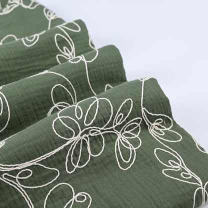 Musselin mit Blumenstickerei - Stoff bei elli&else