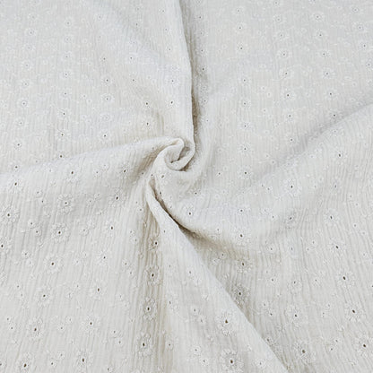 Musselin naturweiß mit Blumenstickerei Meterware - elli&else