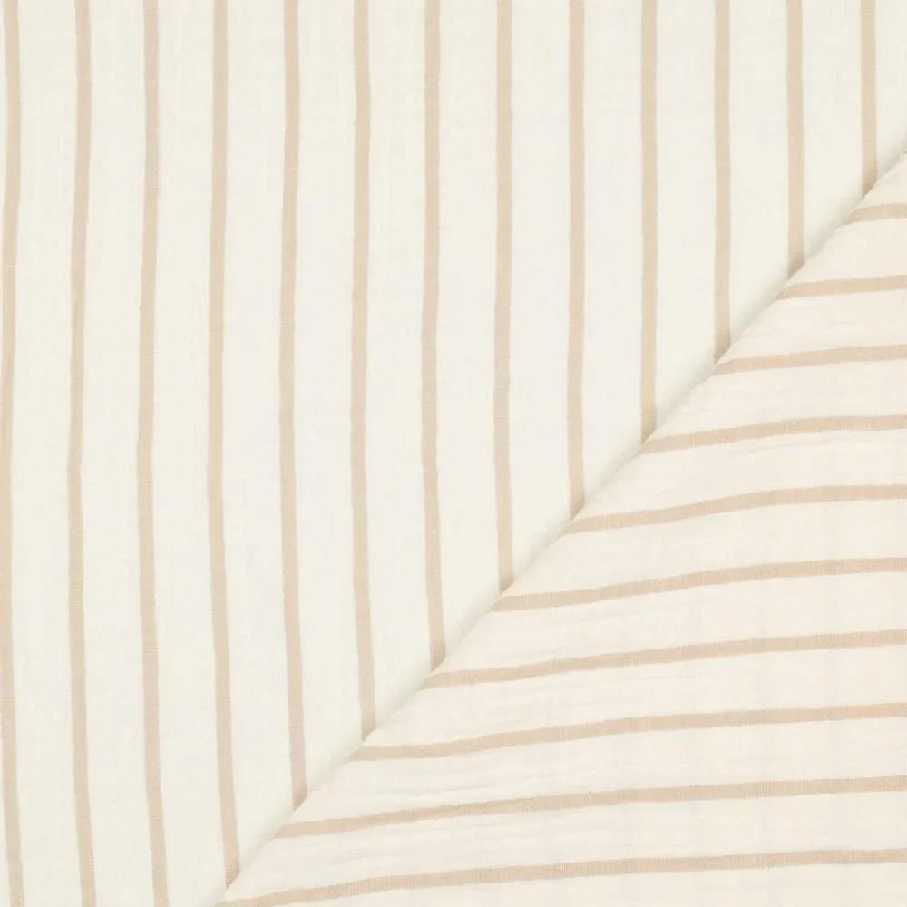 Musselin Streifen beige Meterware - elli&else